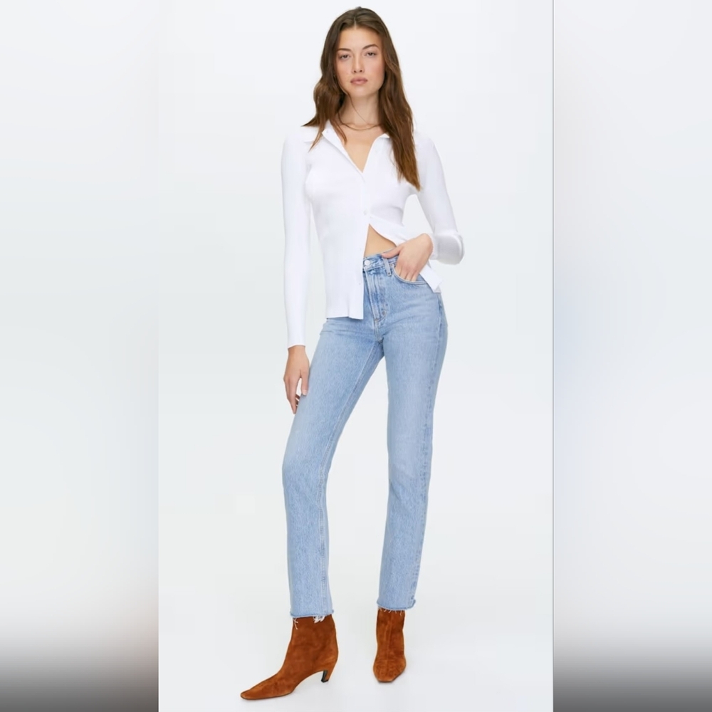 Agolde Cherie High Rise Straight Jeans, Size 23